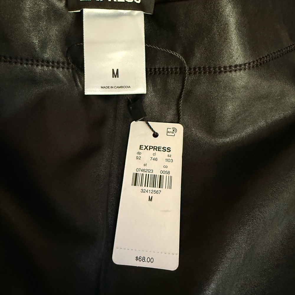 Express Sleek Black Leather Leggings